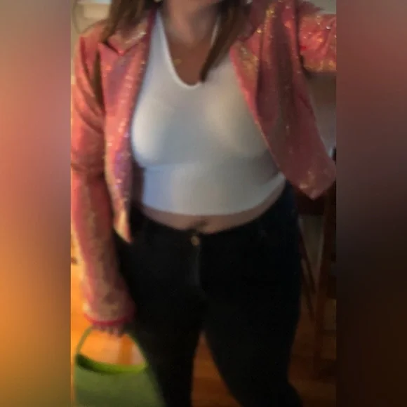 AKIRA Fuchsia Sequin Blazer - Picture 4 of 7